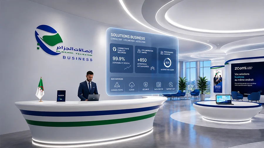 Algérie Télécom Business virtual agency providing an immersive 3D experience for enterprise telecom services