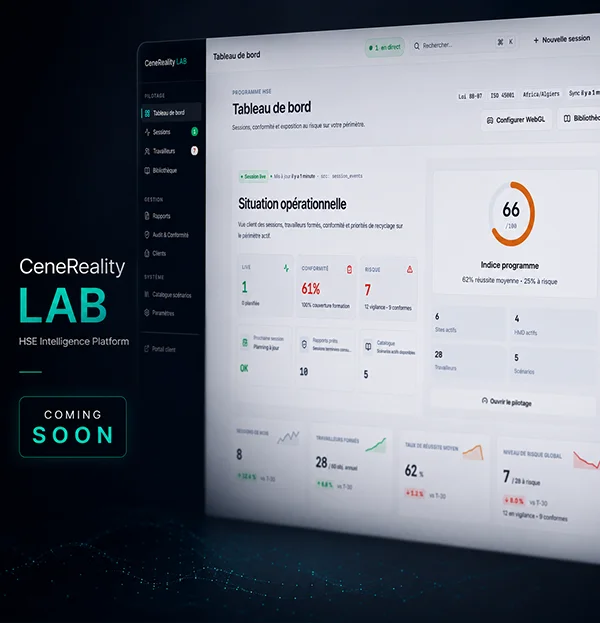 CeneReality LAB HSE platform combining VR training, AI safety assistance and compliance management