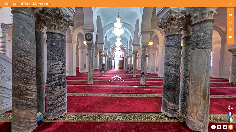 360° virtual tour of the historic Mosque of Bou Merouane in Annaba, Algeria, preserving cultural heritage through immersive technology