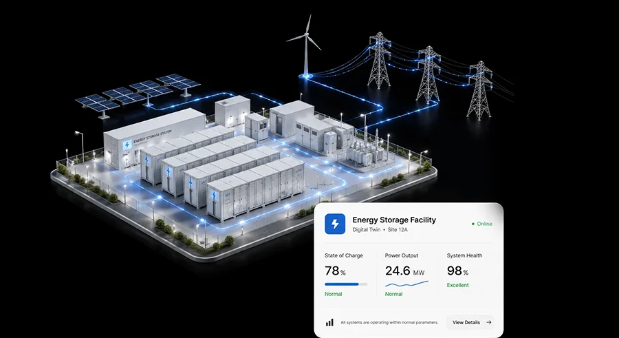 Digital twin of energy infrastructure for monitoring and operational insights