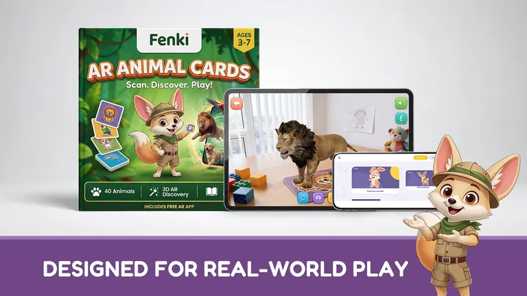 Carte physique Fenki utilisée avec l’application éducative en réalité augmentée.