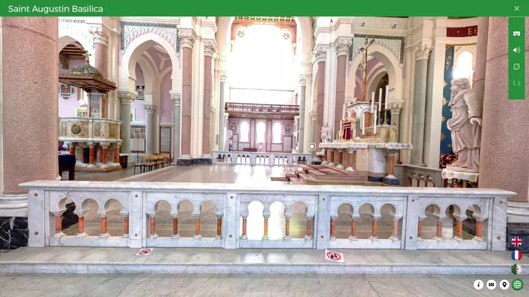 Détail de l’autel dans la visite virtuelle de la basilique Saint-Augustin.