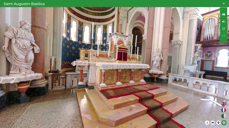 Détail intérieur supplémentaire de la visite virtuelle de la basilique Saint-Augustin.