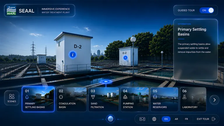 Environnement à 360° au sein de la plateforme numérique immersive SEAAL.