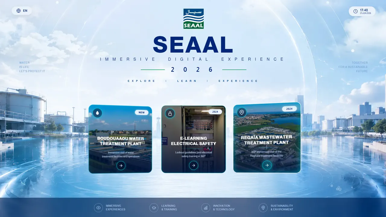 Vue principale de la plateforme numérique immersive SEAAL créée par CeneReality.