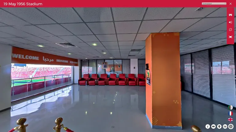 Espace VIP présenté dans la visite virtuelle du stade du 19-Mai-1956.