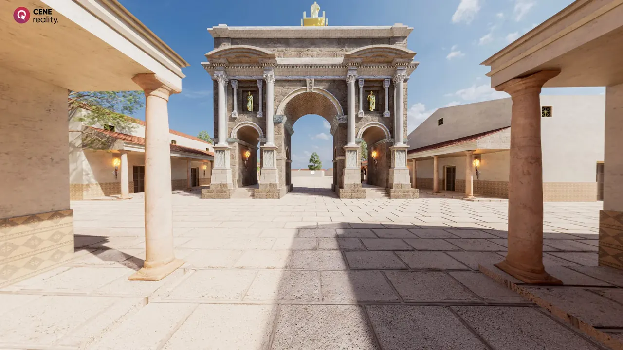 Reconstitution 3D de l’ancienne cité romaine de Timgad en Algérie.