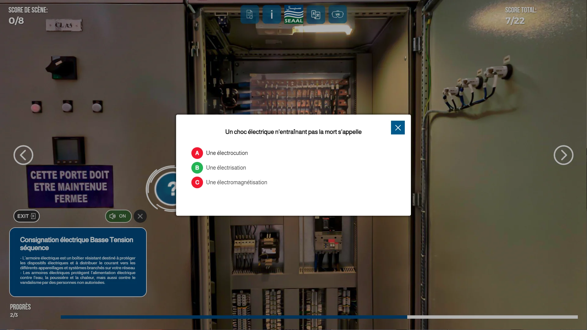 Immersive electrical-safety training simulation created for SEAAL.